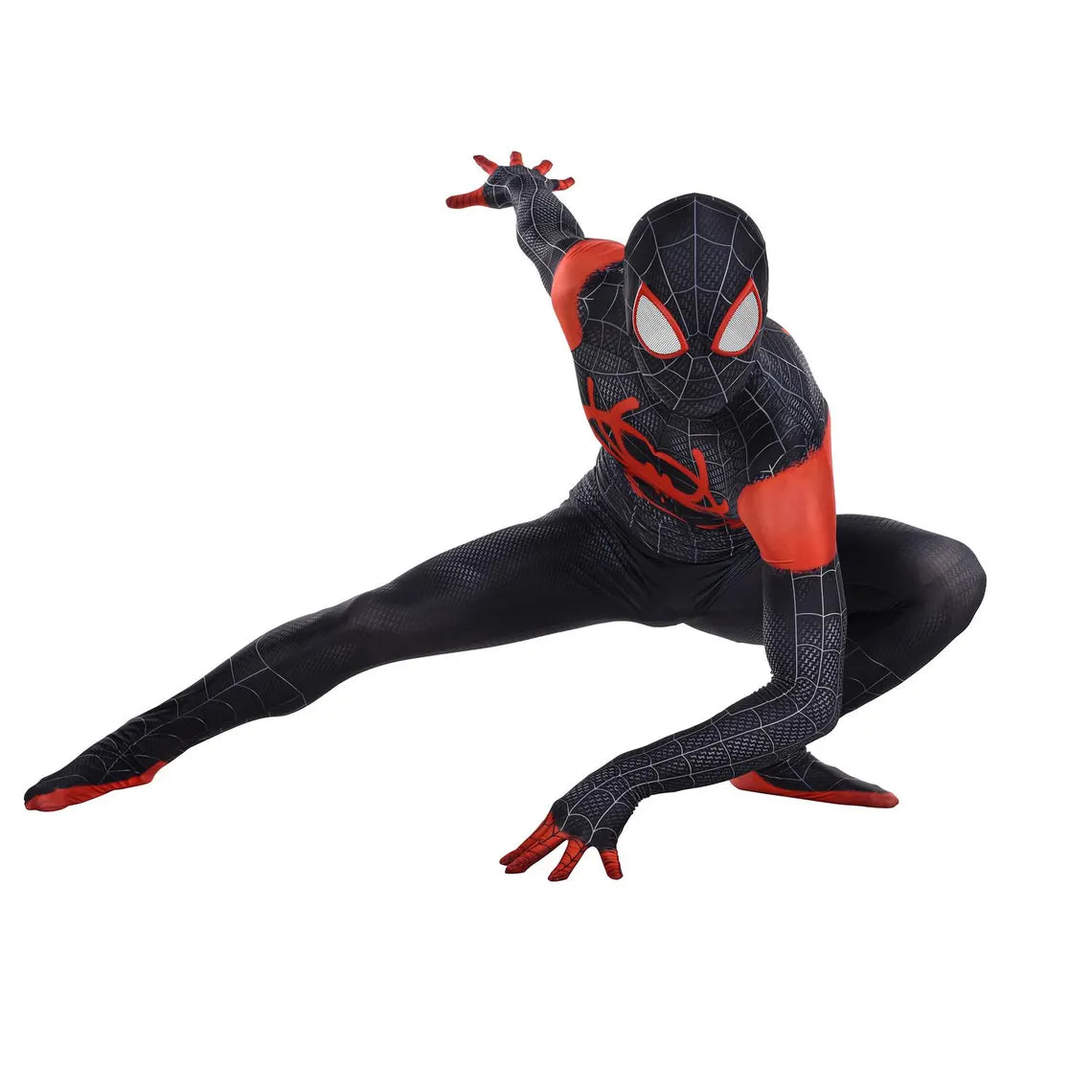 Black Miles Spider Costume: Full Bodysuit with Removable Mask