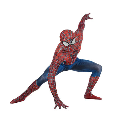 Blue Raimi Spider Web Warrior Bodysuit: Hero Cosplay Costume with Mask