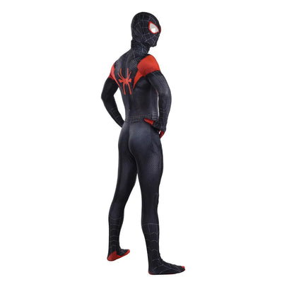 Black Miles Spider Costume: Full Bodysuit with Removable Mask