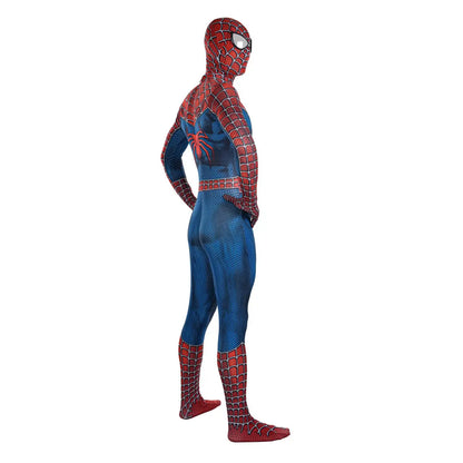 Blue Raimi Spider Web Warrior Bodysuit: Hero Cosplay Costume with Mask