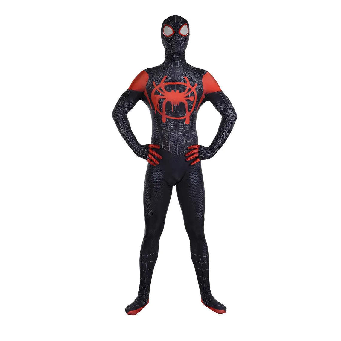 Black Miles Spider Costume: Full Bodysuit with Removable Mask