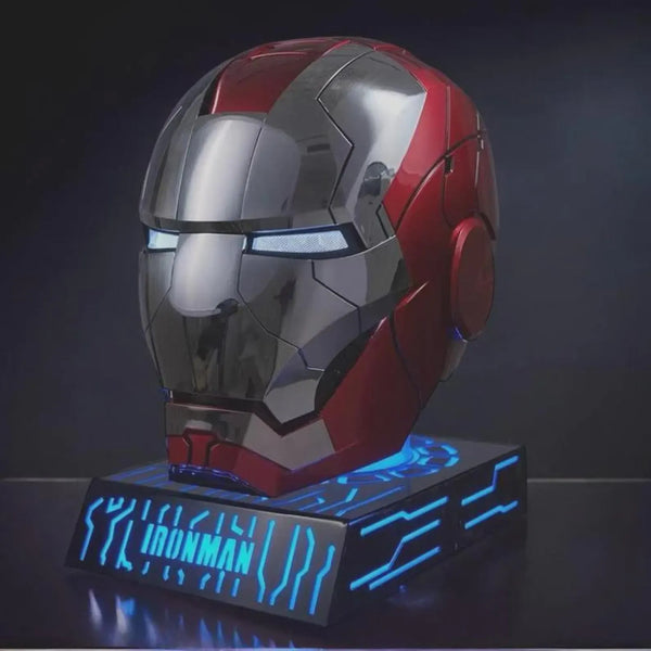 Voice Activated Transforming Helmet: LED Ears, Gold/Silver Mask