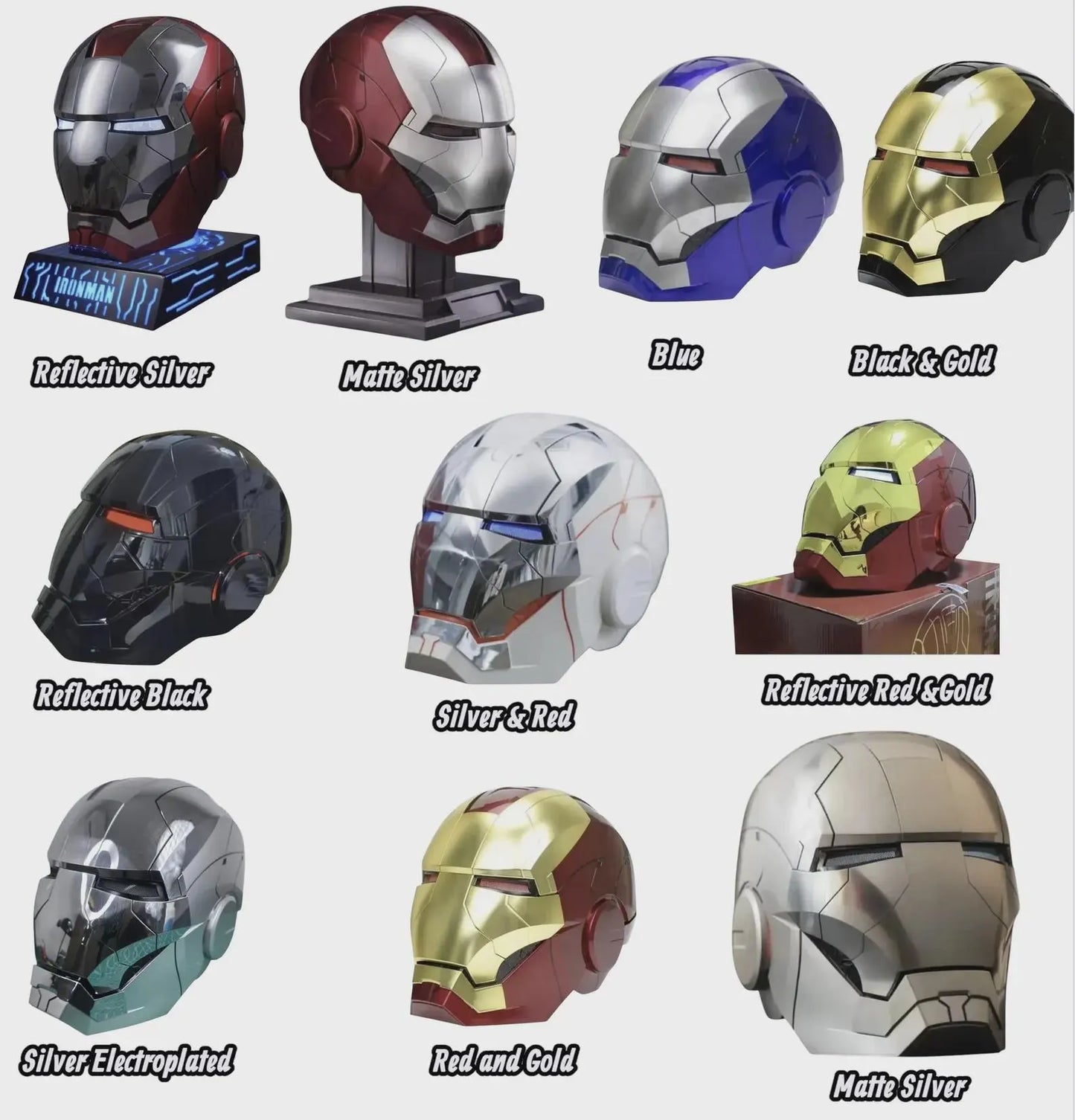Voice Activated Transforming Helmet: LED Ears, Gold/Silver Mask