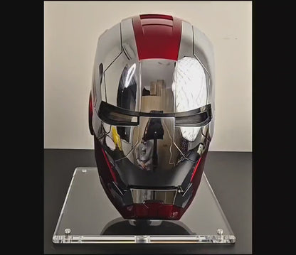 Voice Activated Transforming Helmet: LED Ears, Gold/Silver Mask